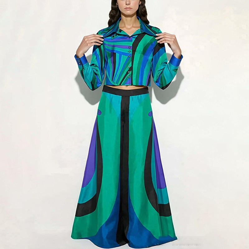 Damen Zweiteiliges Set Crop- Maxirock