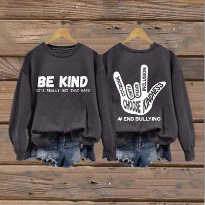 Damen Sweatshirt Kreatives Handdesign Positiv Norvielle
