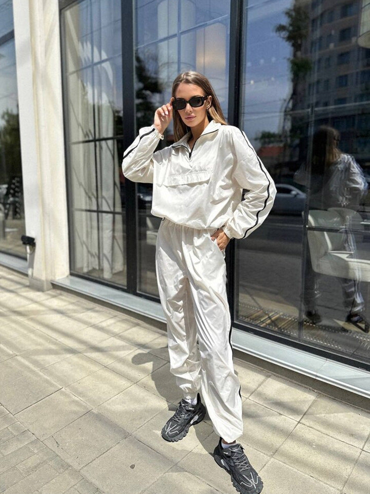 Damen Windbreaker-Anzug Elastisch Hochkragen Norvielle