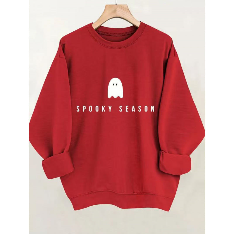 Damen Sweatshirt Weiches Innenfleece Gruselmotiv
