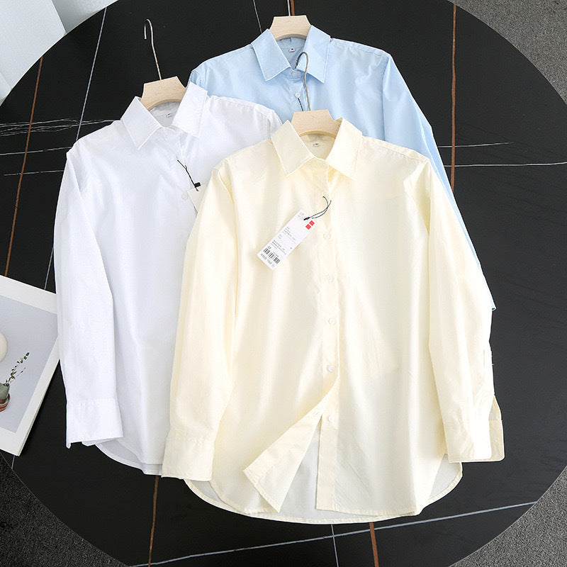 Damen Bluse Moderner Kragen Leicht Elastisch Weiß - Norvielle