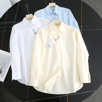 Damen Bluse Moderner Kragen Leicht Elastisch Weiß - Norvielle