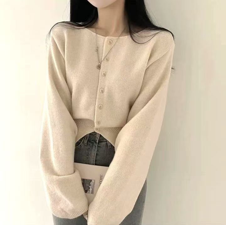 Damen Crop-Pullover Oversized Ärmel Norvielle