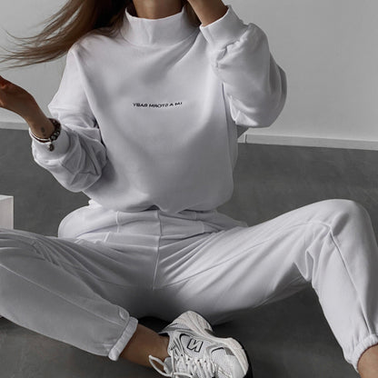 Damen Sweatset Hochkragen Weite Ärmel Norvielle