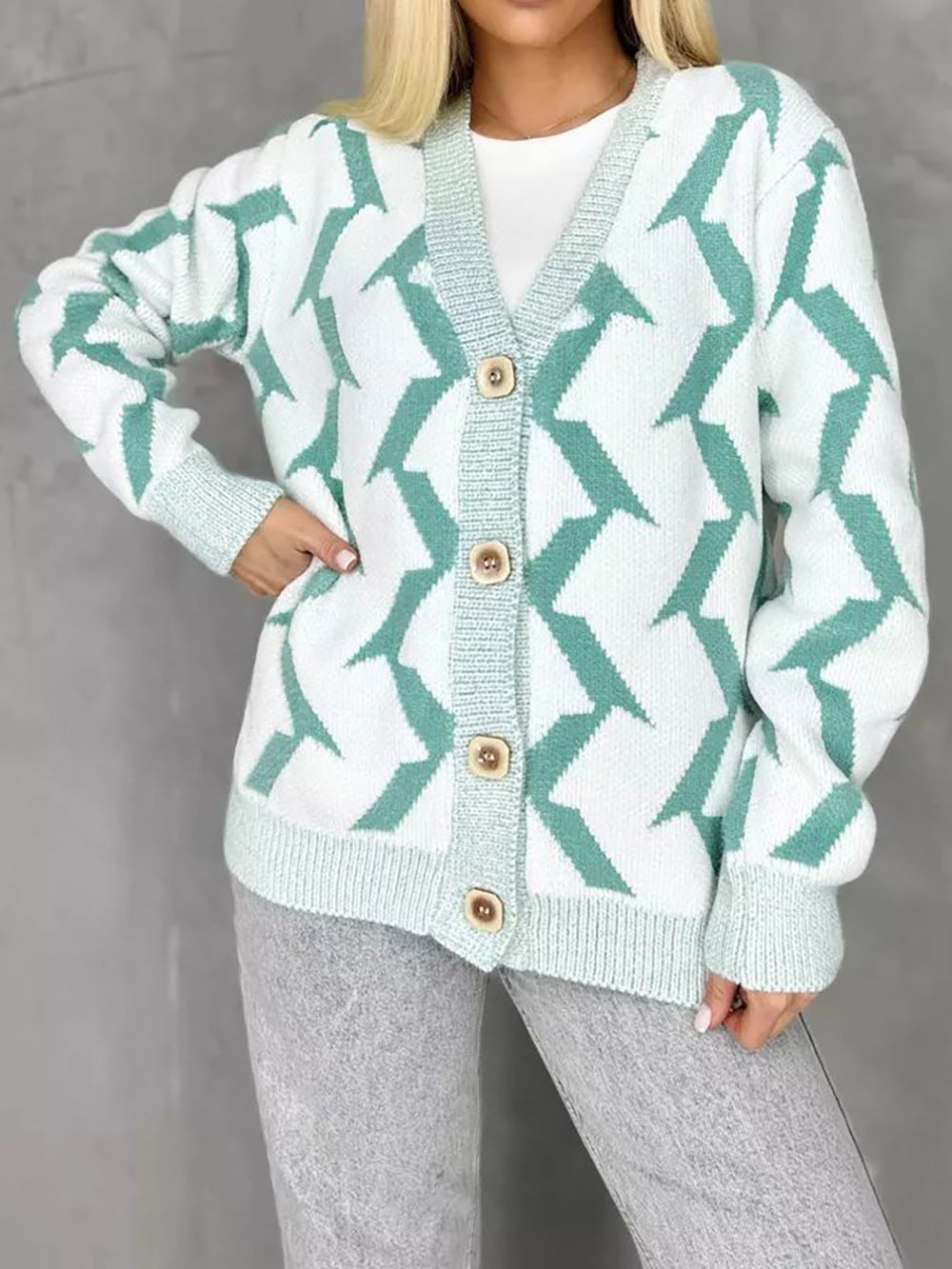 Damen Strickjacke Blitzenmuster Norvielle