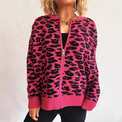 Damen Strickjacke Florales Muster Durchgehende Knopfleiste