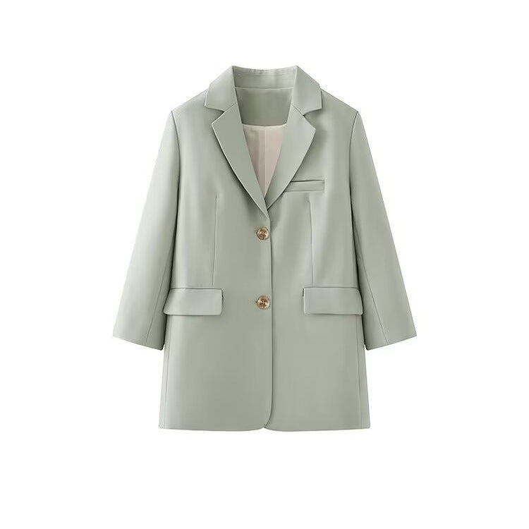 Damen Blazerjacke modisch mit Knöpfen und Taschen Schwarz - Norvielle