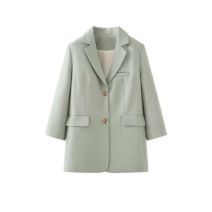 Damen Blazerjacke modisch mit Knöpfen und Taschen Schwarz - Norvielle