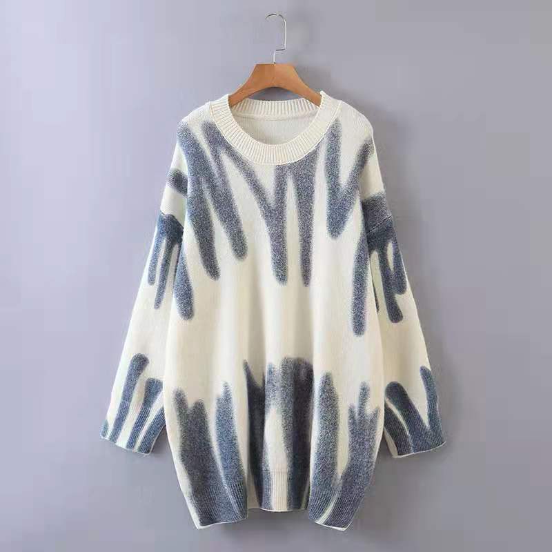 Damen Pullover Groß Locker Farbverlauf Norvielle