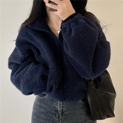 Damen Fleece-Jacke Norvielle Kuschelig Hochkragen Reißverschluss