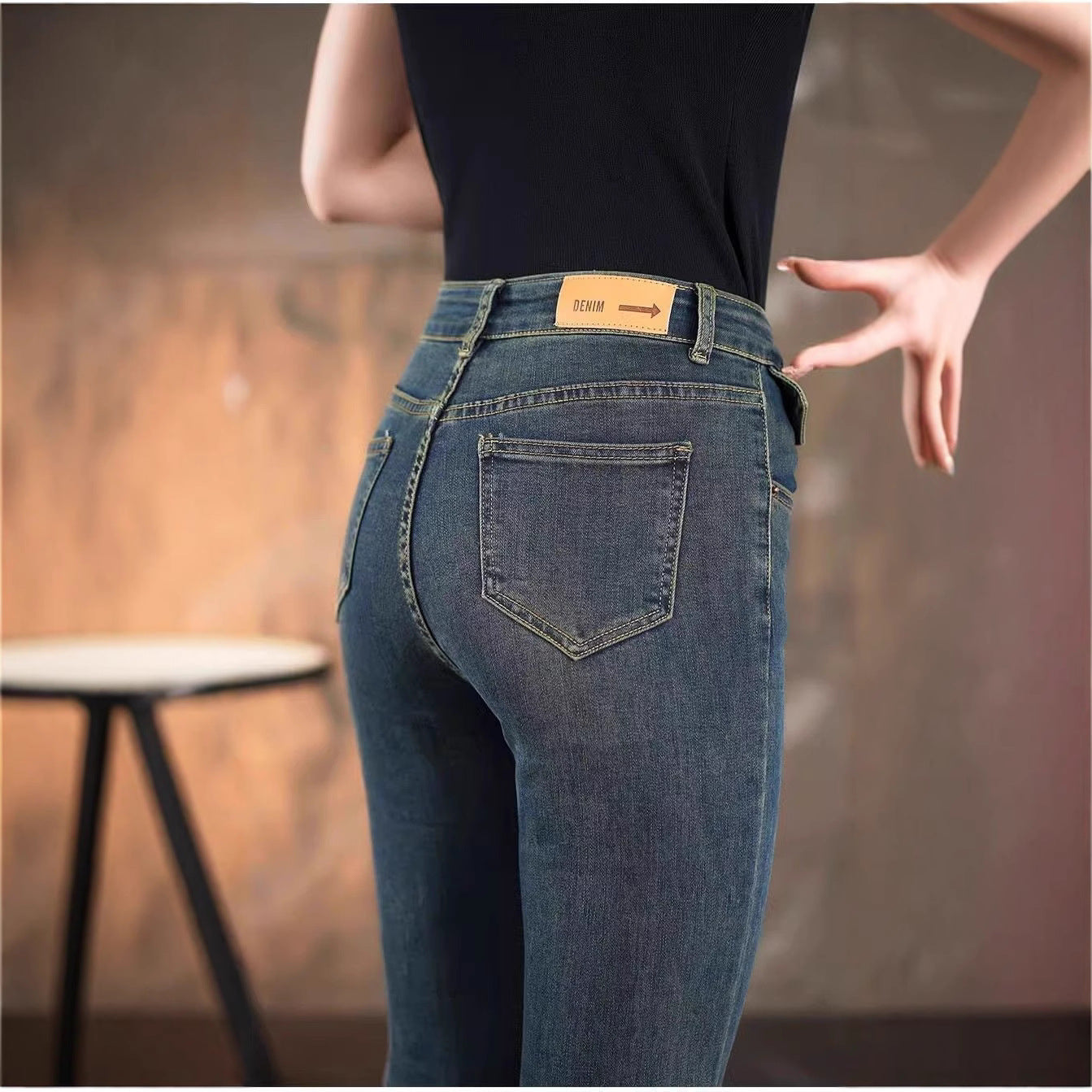 Damen High-Waist Bootcut Jeans Norvielle Elegante Passform