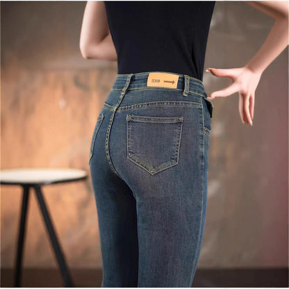 Damen High-Waist Bootcut Jeans Norvielle Elegante Passform