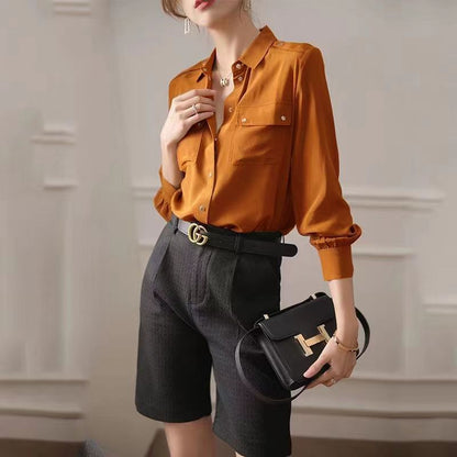 Damen Bluse mit Brusttaschen Norvielle