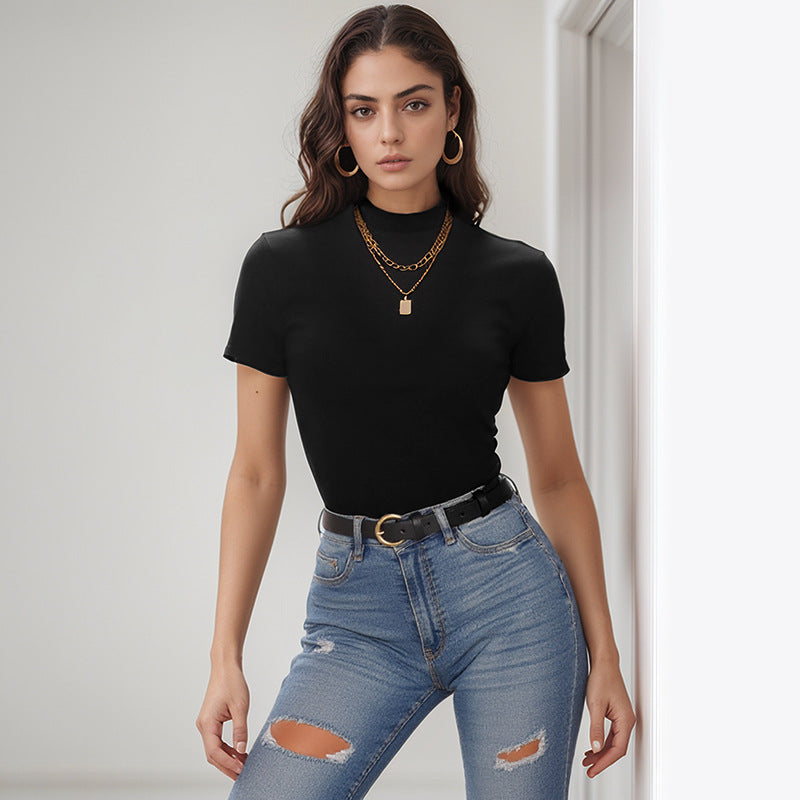 Damen T-Shirt Kurzarm Modischer Schnitt Norvielle