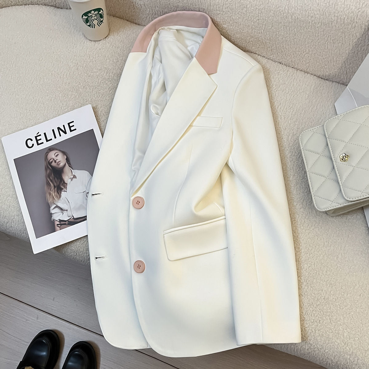 Damen Blazer Kontrastkragen Norvielle