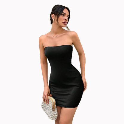 Damen Elastisches Bandeau-Kleid Figurbetonter Stoff