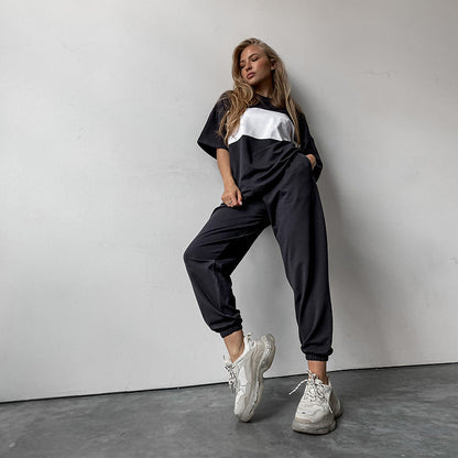 Damen Sportanzug Oversized Shirt Bequeme Jogginghosen Norvielle