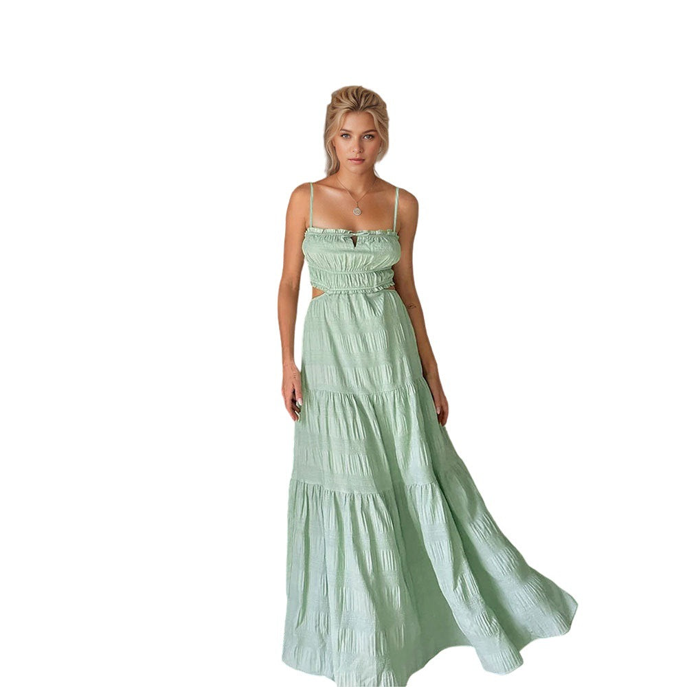 Damen Maxikleid Raffiniertes Cut-Out Design Elegantes Wickel