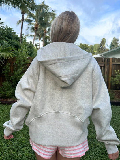 Damen Oversized Hoodie Kurzreißverschluss Kängurutasche Norvielle