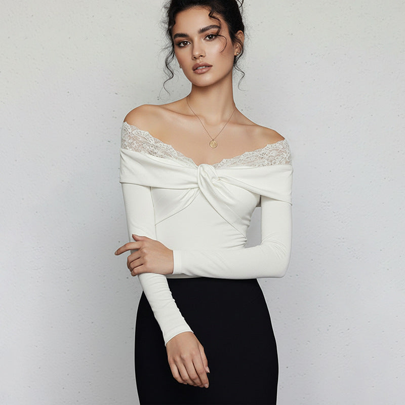 Damen Body Spitzendetails Figurbetonter Schnitt Norvielle