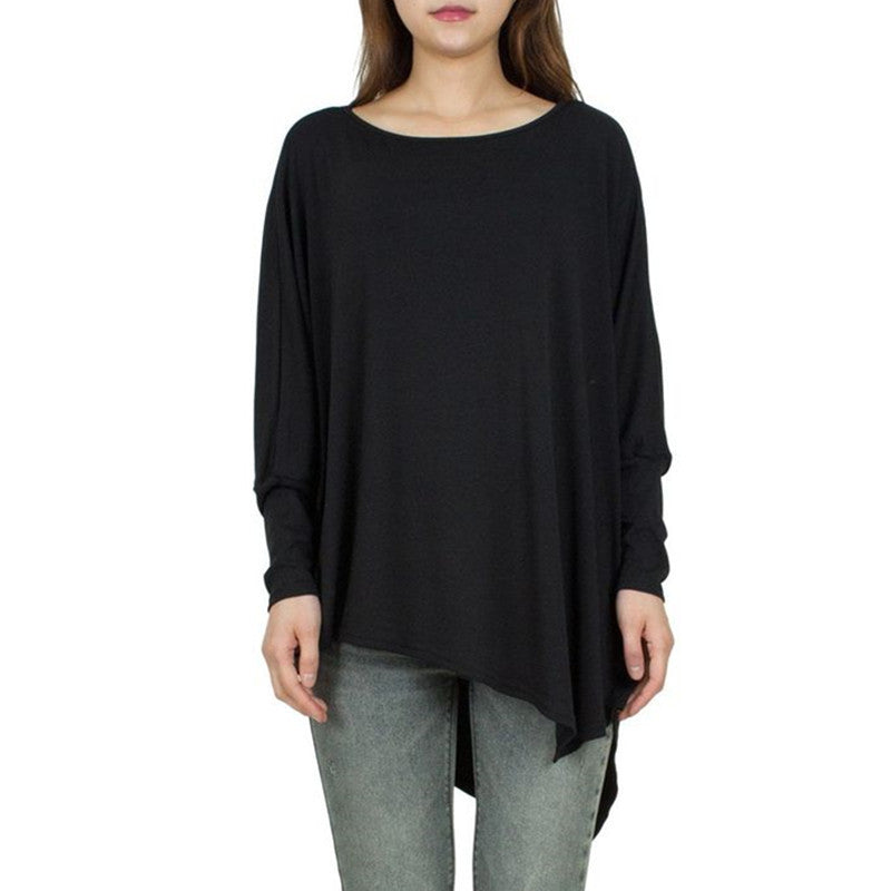 Damen Oversized Oberteil Asymmetrisch Lässig Norvielle - Norvielle