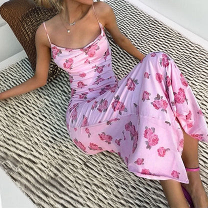Damen Maxikleid Blumenmuster Baumwolle Norvielle