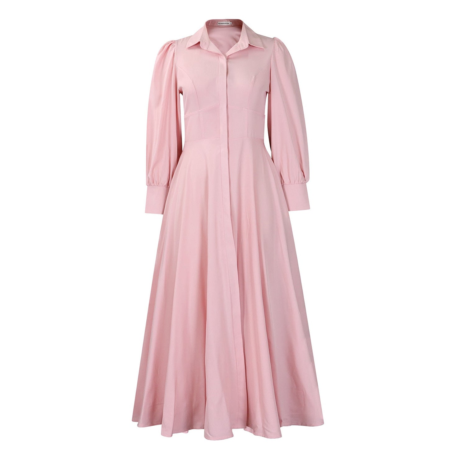 Damen Maxi-Hemdkleid mit Taillenbund Norvielle