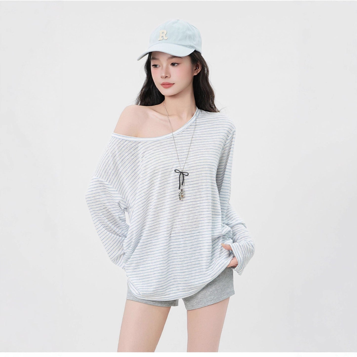 Damen Langarmshirt Asymmetrisch Norvielle