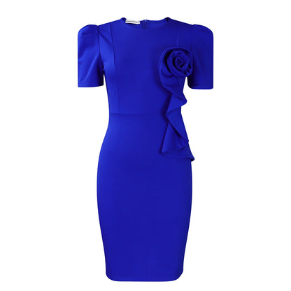 Damen Figurkleid Rüschenapplikation Norvielle