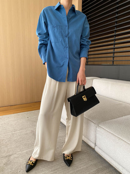 Damen Bluse Lässig Langärmlig Mit Brusttasche Norvielle