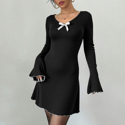 Damen Minikleid Rüschendetails Schleifendekor Norvielle - Norvielle