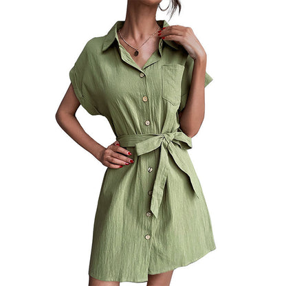 Damen Hemdblusenkleid Taillierbarer Gürtel Norvielle