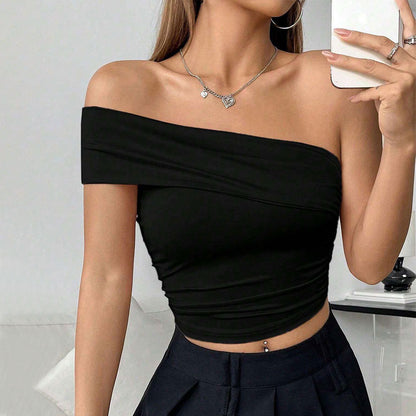 Damen Off-Shoulder Crop-