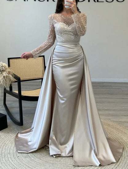 Damen Abendkleid Glitzerdetails Fließender Stoff