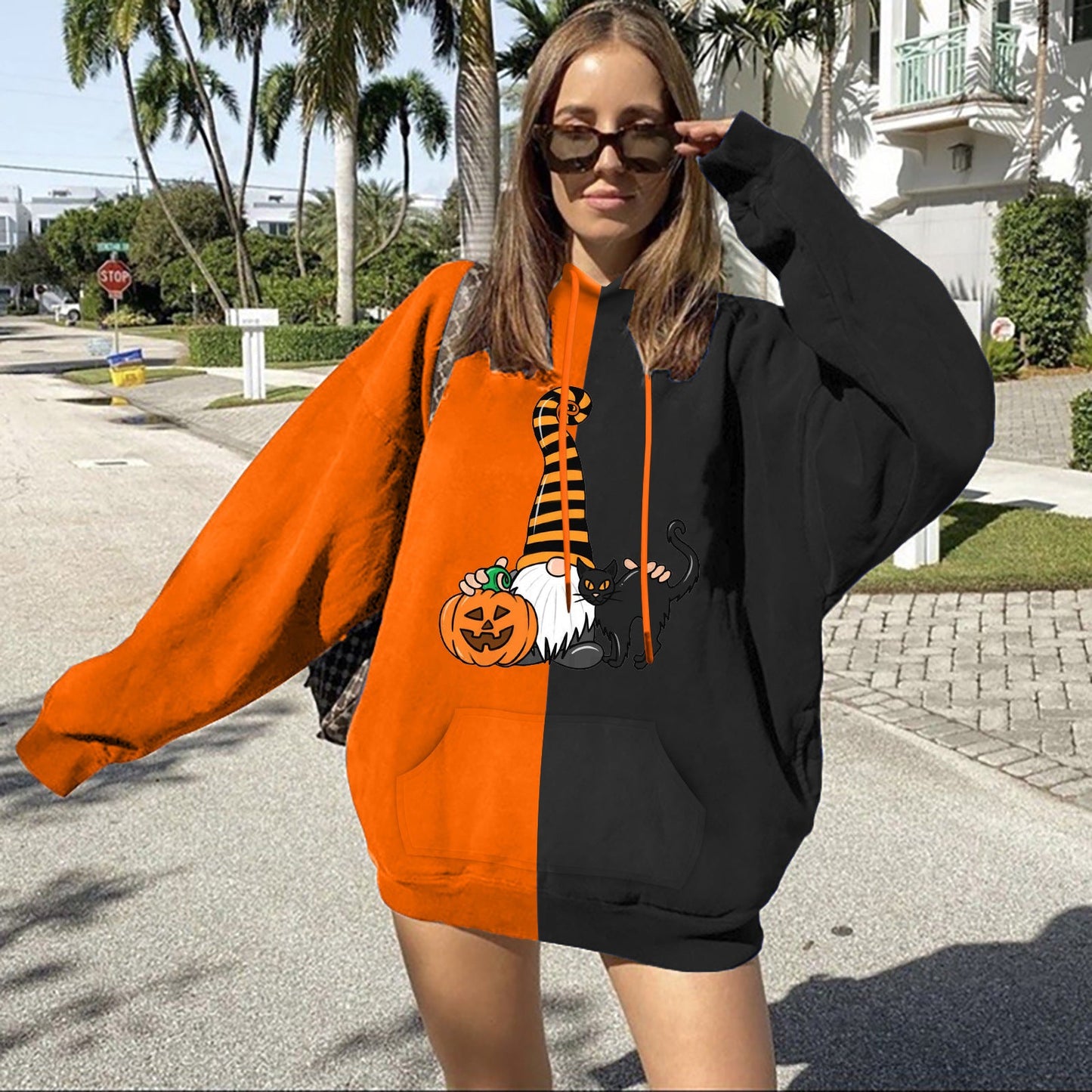 Damen Kapuzenpullover Halloween-Motiv Norvielle