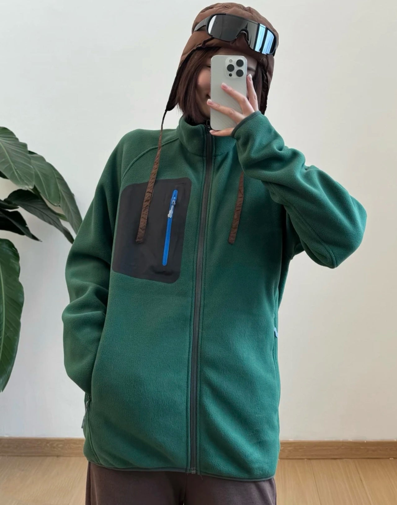 Damen Fleecejacke Norvielle Mit Taschen Hocher Kragen
