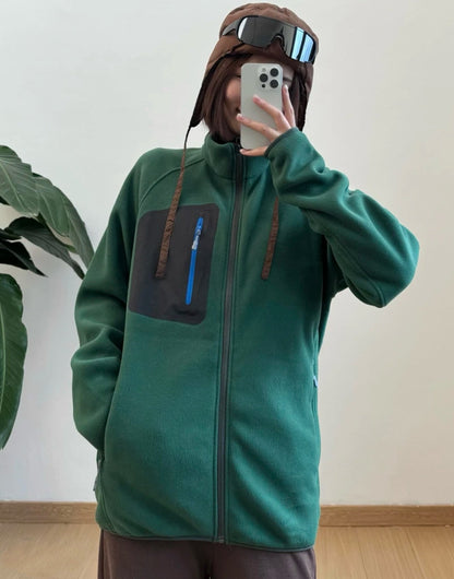 Damen Fleecejacke Norvielle Mit Taschen Hocher Kragen