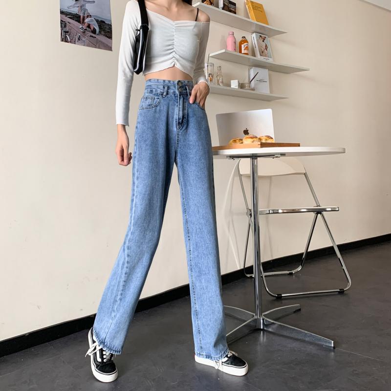 Damen Weite Jeans Lässiger Schnitt Norvielle