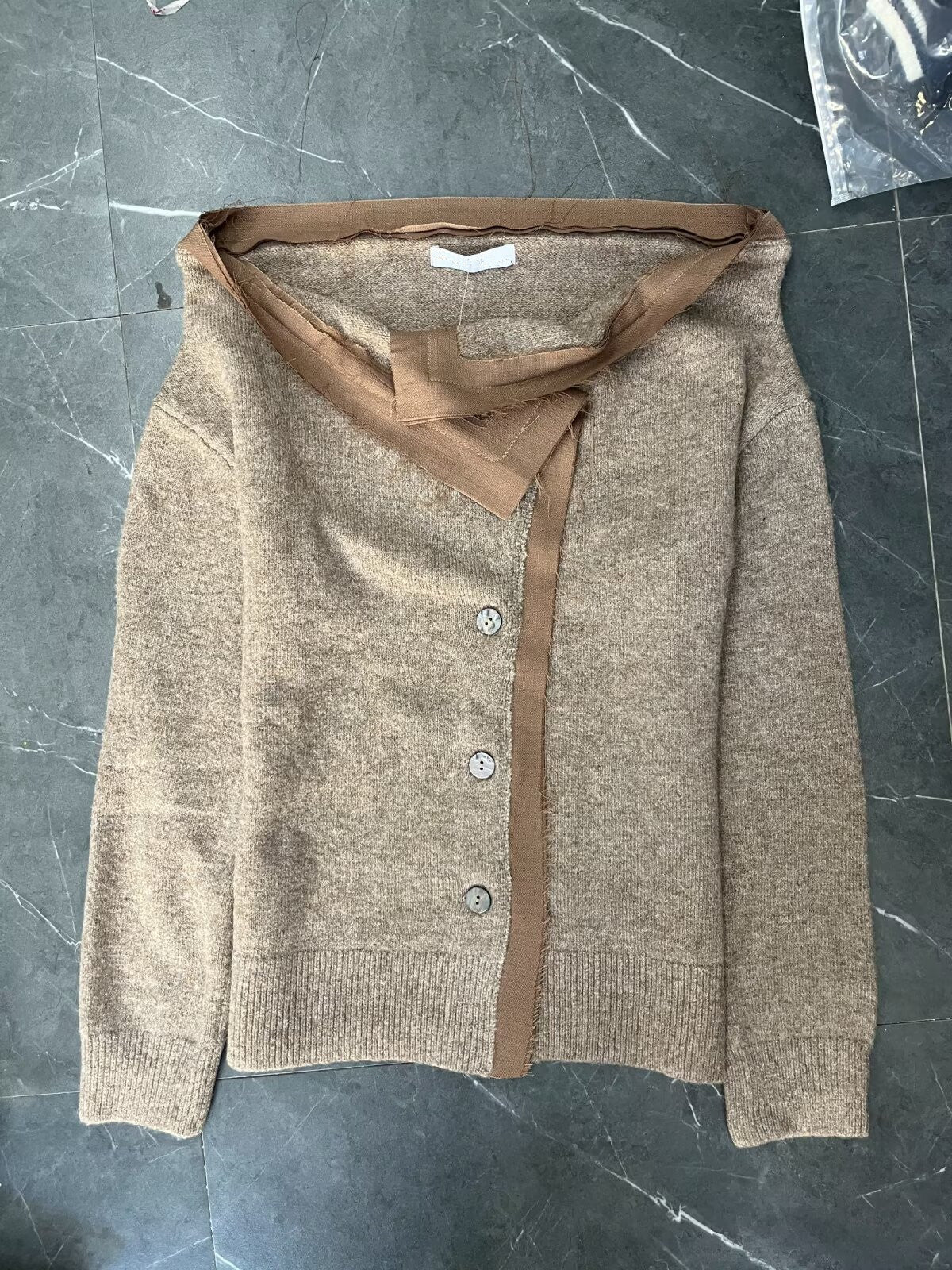 Damen Cardigan Kuschelweich Bindegürtel Beige