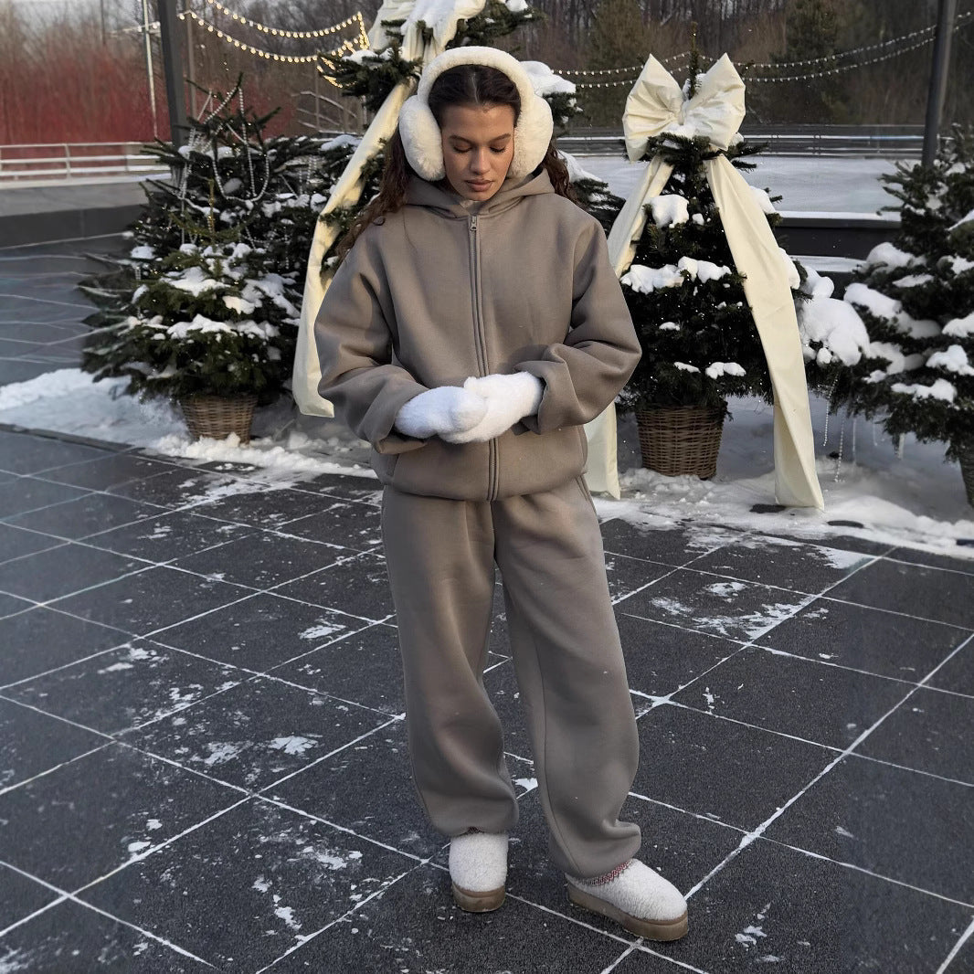 Damen Fleecejacke Oversized Reißverschluss Lässig