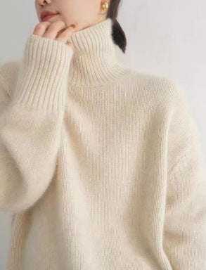 Damen Kaschmir Rollkragenpullover Weitschnitt Elegantes Norvielle