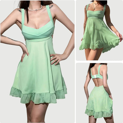 Damen Freizeitkleid Schwingrock V-Ausschnitt Norvielle - Norvielle