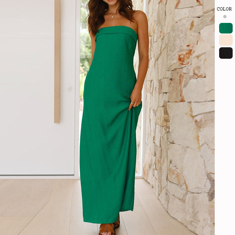 Damen Maxikleid Schlicht Leicht Norvielle - Norvielle