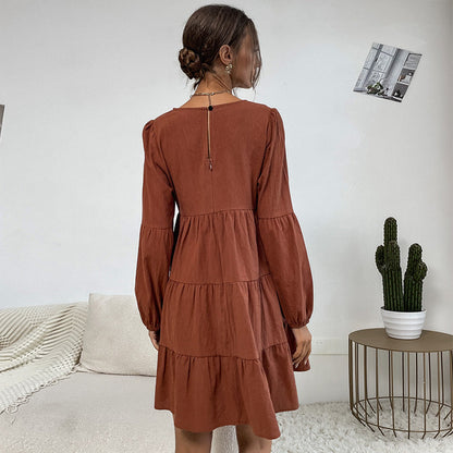 Damen Wickelkleid mit Rüschendetails Voluminöser Rock Norvielle