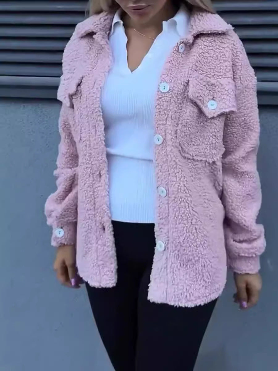Damen Fleecejacke Lässig Mit Taschen Knopf Norvielle - Norvielle
