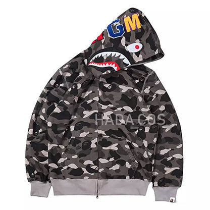 Damen Kapuzenjacke Camouflage Baumwollmischung