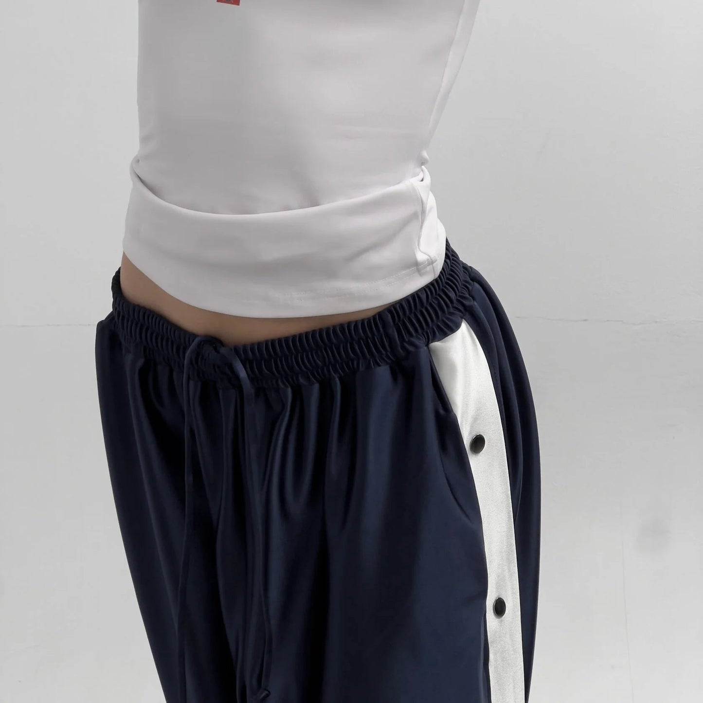 Damen Freizeithose Sportlich Mit Druckknopfverschluss