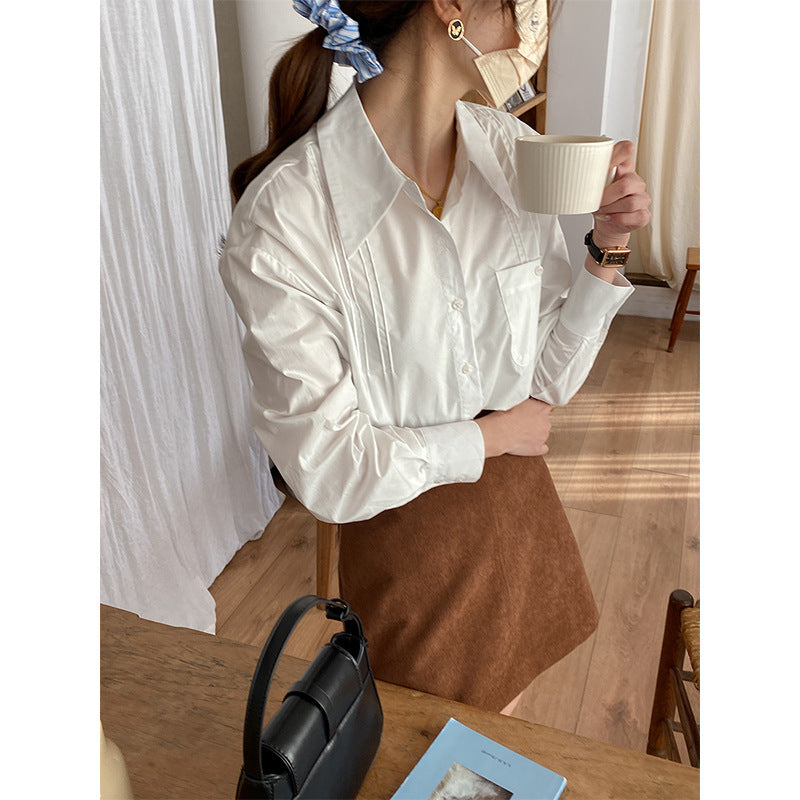 Damen Bluse Klassisch Falten Norvielle - Norvielle