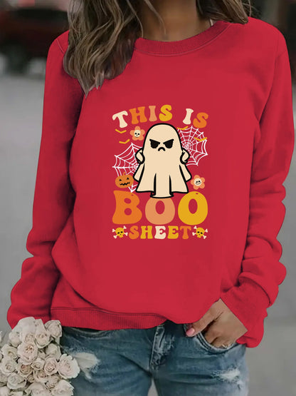 Damen Sweatshirt Herbstlich Geist-Print Lässig Norvielle