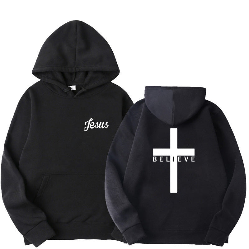 Damen Kapuzenpullover Bequem Glaubensdesign Dunkelgrau